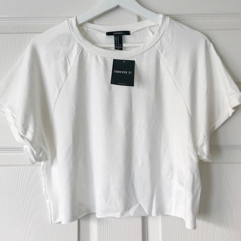 Forever 21 | Cropped cream dolman sleeve knit top